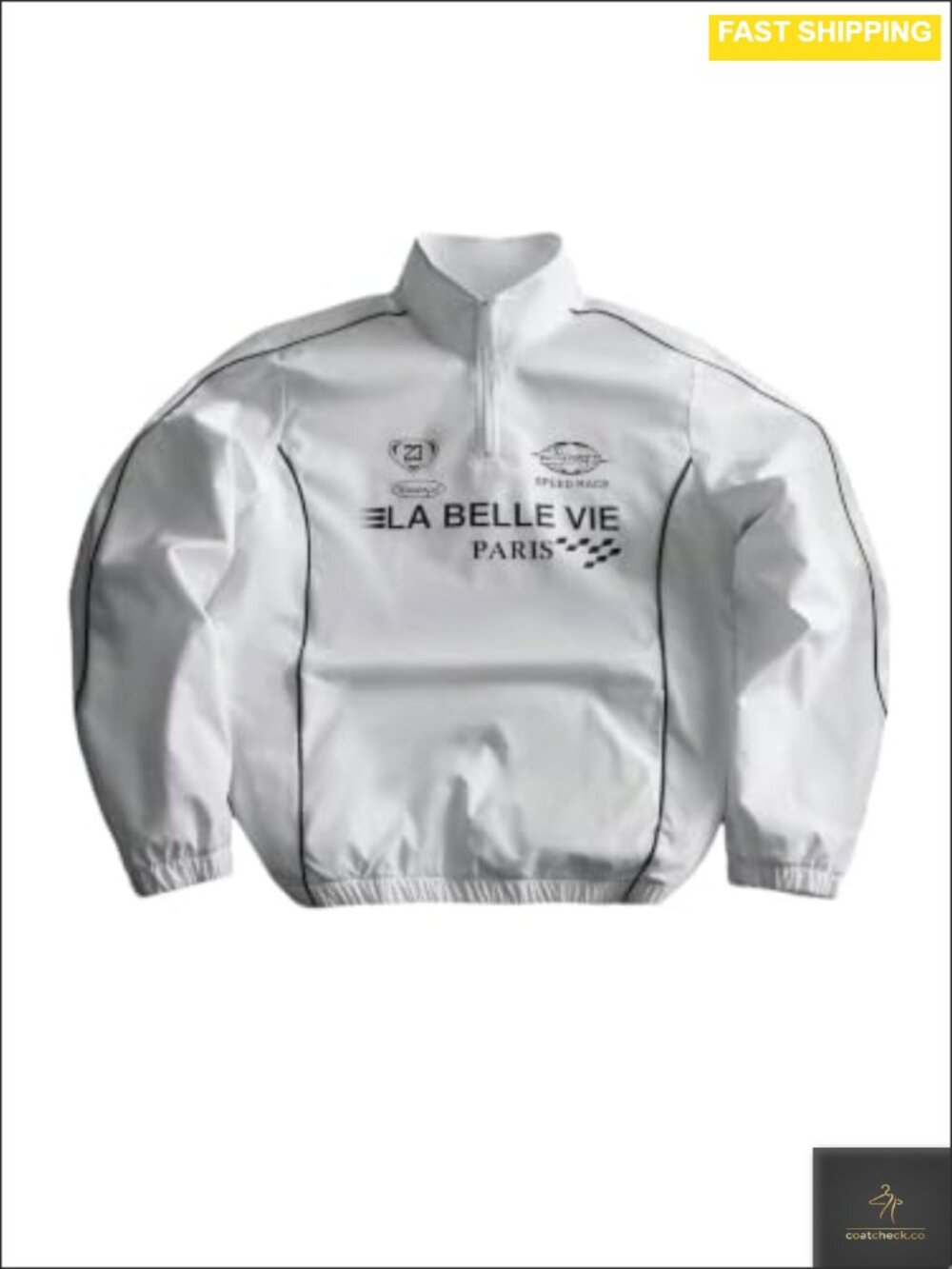 Men's Half Zip Windbreaker Jacket Long Sleeve Y2k Track Jacket